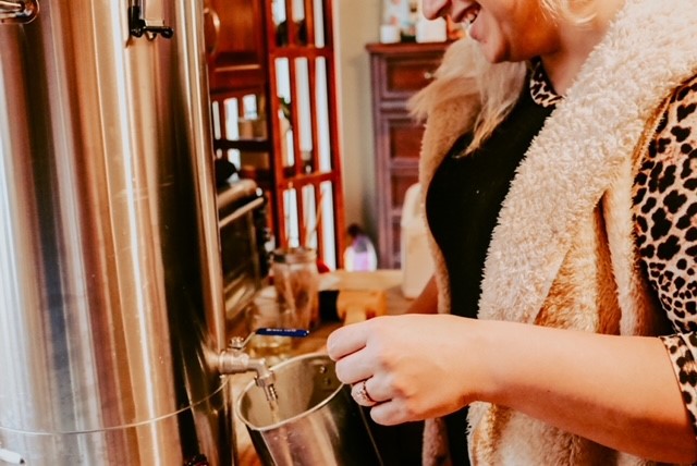 Candle being poured - Photo Credit Abigails Candle Co